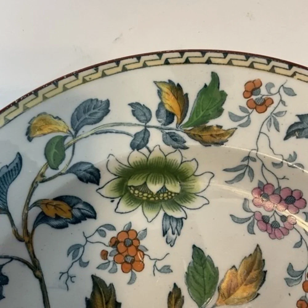 VTG‎ Wedgwood Tonquin Round Polychrome Floral Rare Early Antique Plate 10